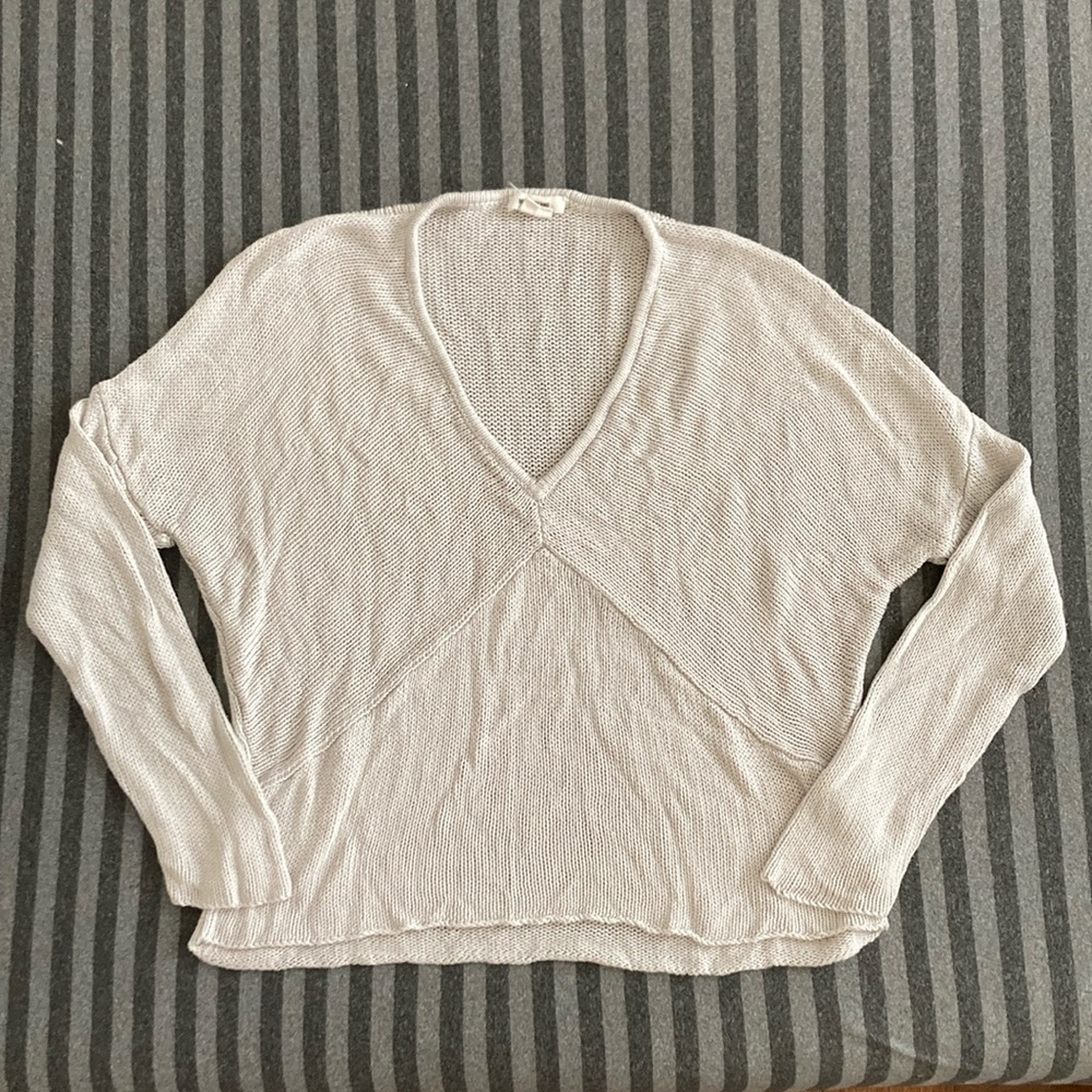 HELMUT LANG Linen Blend Knit Sweater Beige Size P (XS)